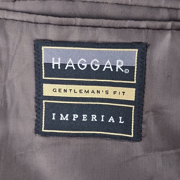 Haggar Imperial Men's Brown Leading Into A Light Gold Tweed Sport Coat Size 44L - Picture 11 of 12